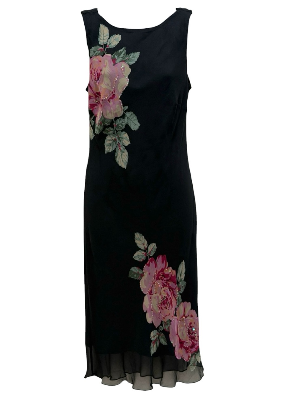 Y2k Robbie Bee Floral Silk Chiffon Dress